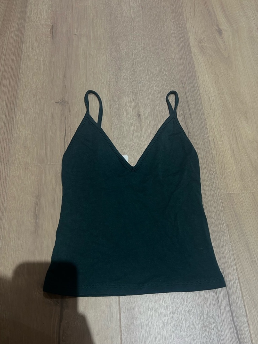 Brandy Melville green V-Neck Spaghetti Strap Cami